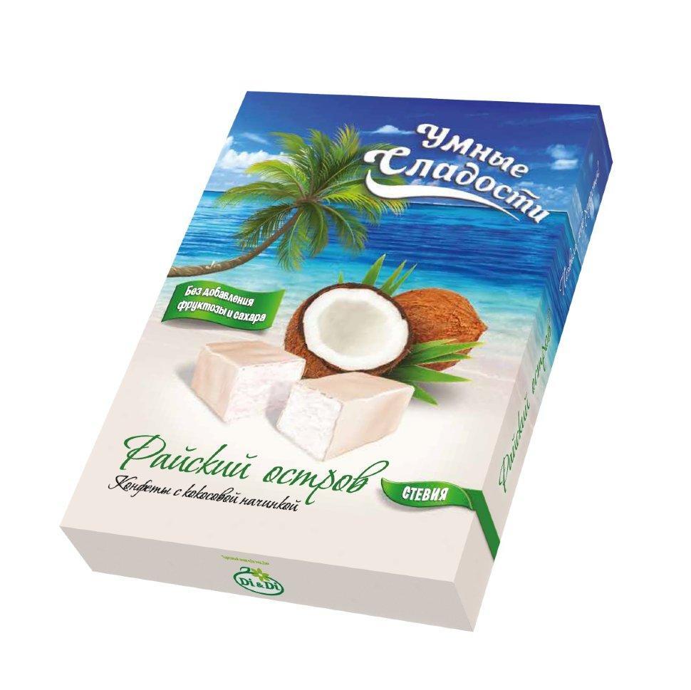 Конфеты с кокосовой начинкой "Райский остров", 90 г